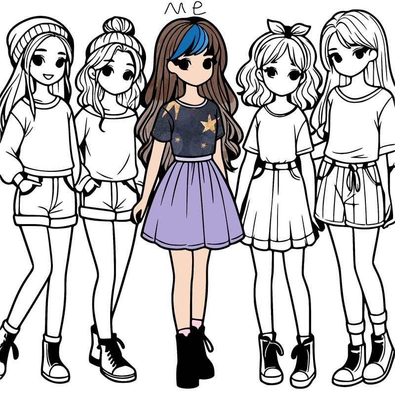 a group of five girls