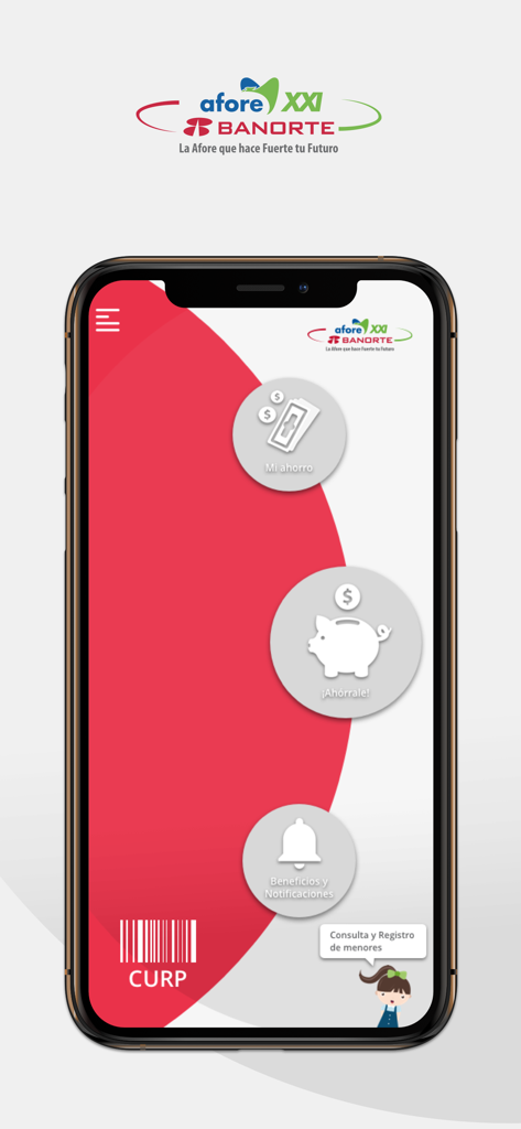 AforeMóvil XXIB - AforeMóvil XXIB mobile app interface with options for savings and retirement management