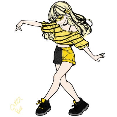 realistic girl danceing