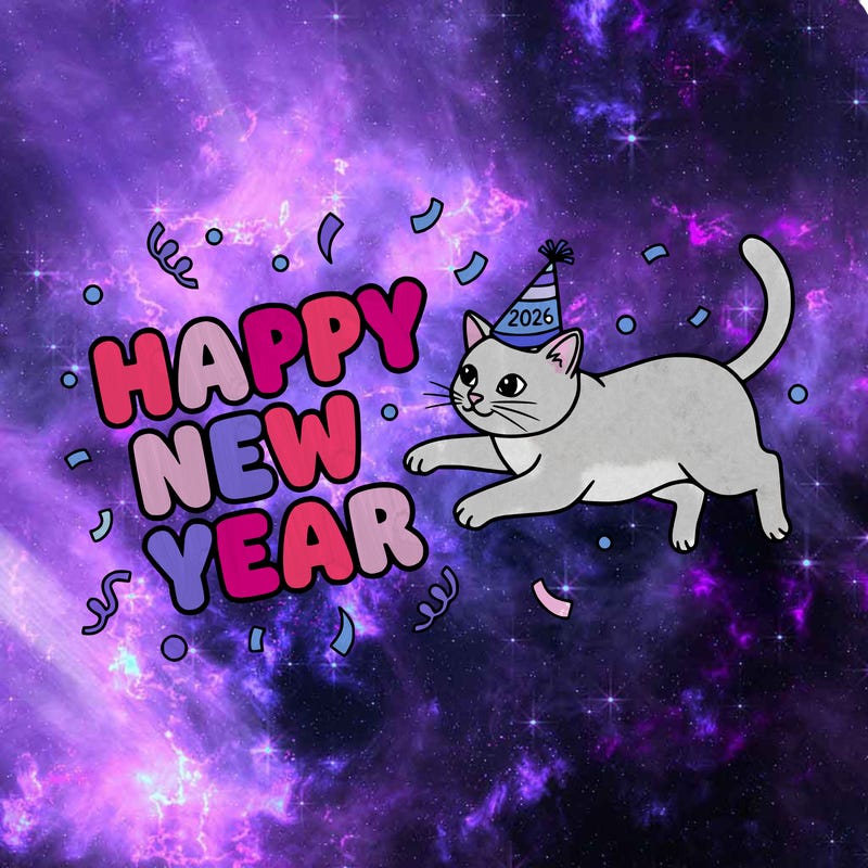 new year realistic cat 2026