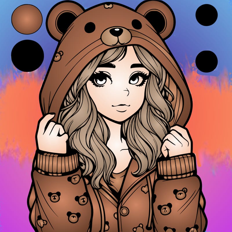 realistic girl in a animal pjs hoodie