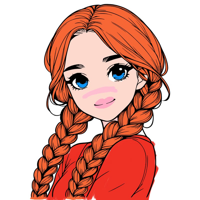 realistic girl with braids