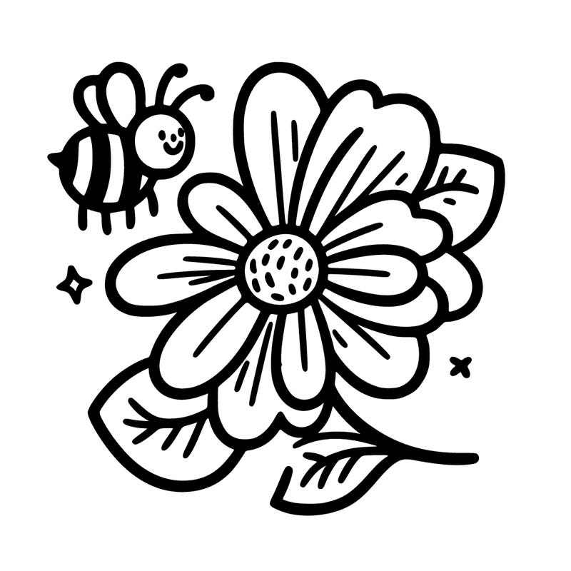 pink flower with a bee