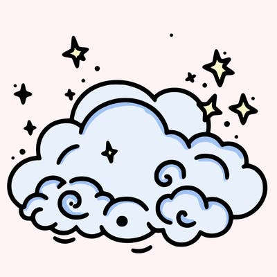 pink starry cloud sky