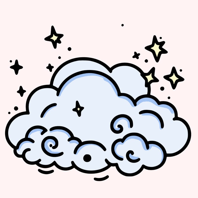 pink starry cloud sky