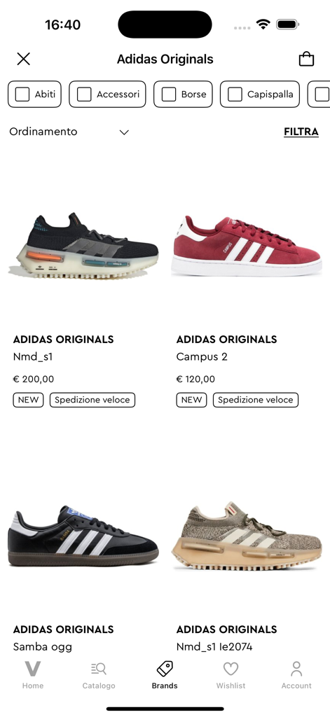 VENTIS - Fashion & Home Design - VENTIS app product listing for Adidas Originals sneakers.