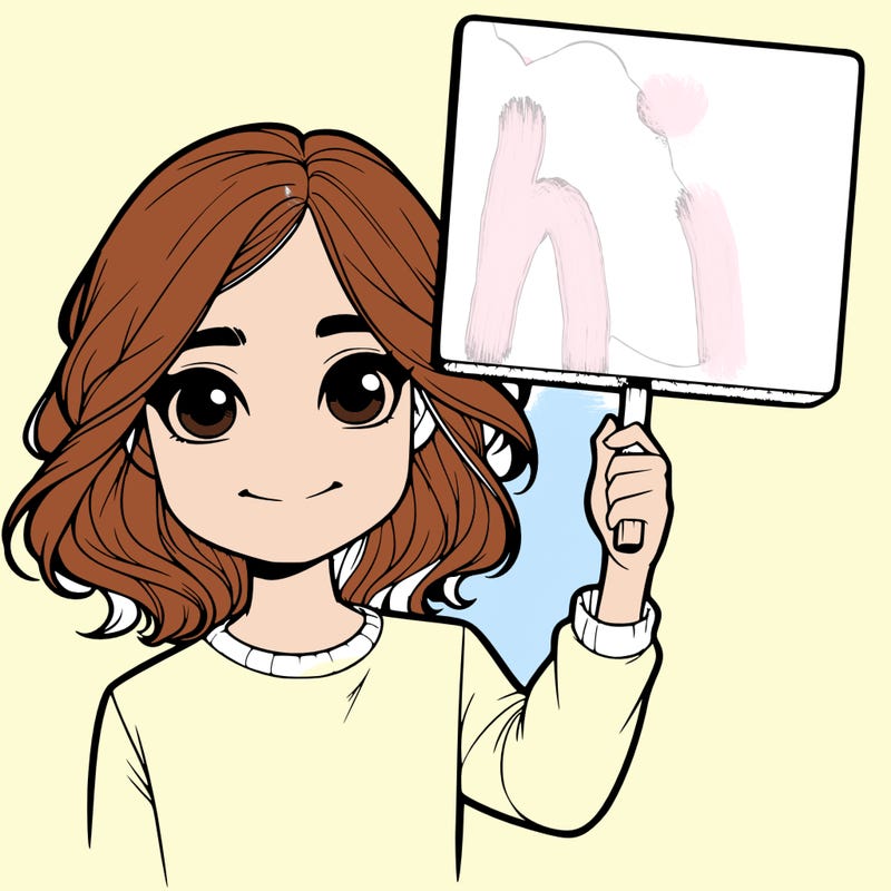 realistic girl holding up a sign