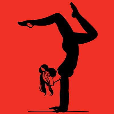 a woman doing a handstand