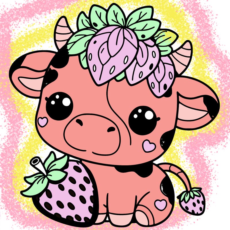cute strawberry cow