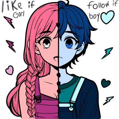 realistic girl boy split