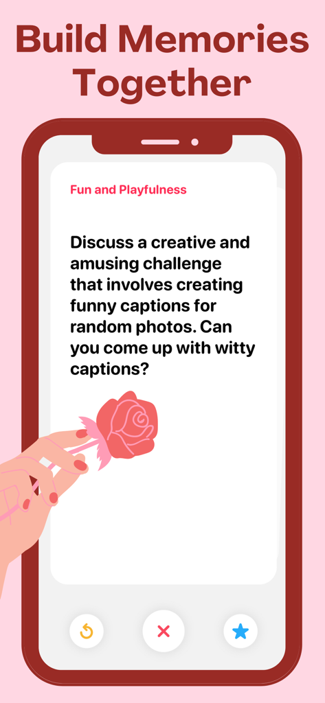 Couple Quiz: Relationship Game - A mobile app screen for Couple Quiz showing a fun and playful activity to build memories together