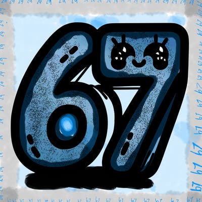 the numbers 67