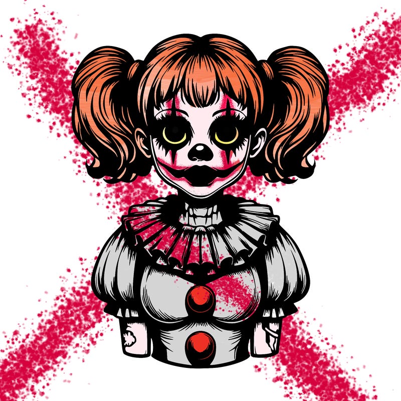 realistic creepy girl clown
