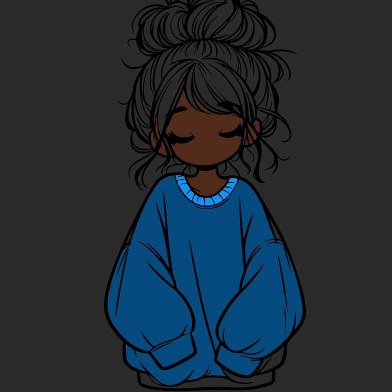 girl with baggy sweatshirt and messy bun