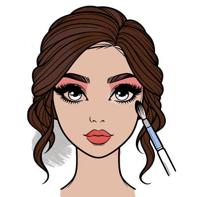 realistic person with makeup