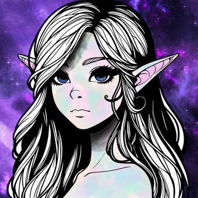 elf girl realistic dark fantasy