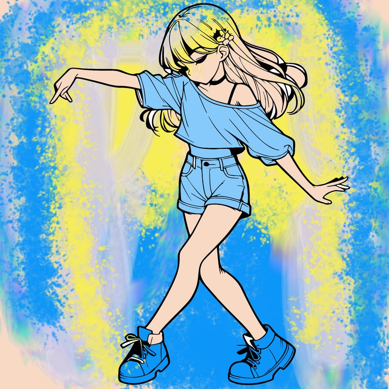 realistic girl danceing