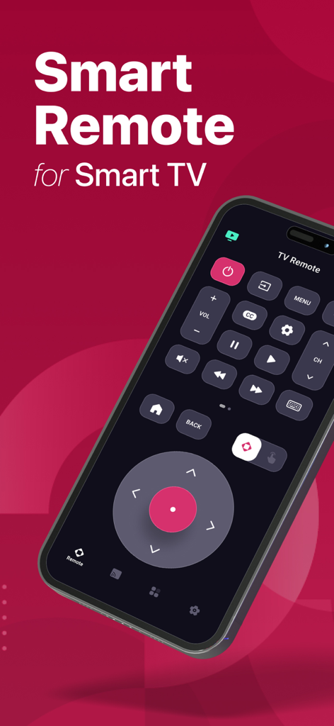 Smart TV Remote for ThinG TV - iPhone上のスマートTVリモコンアプリインターフェース
