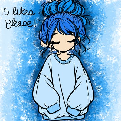 girl with baggy sweatshirt and messy bun