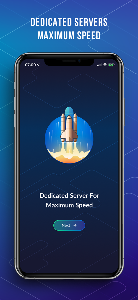 iVPN: VPN for Privacy,Security - iVPN app interface showcasing dedicated servers for maximum internet speed