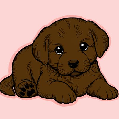 a cute realistic puppy