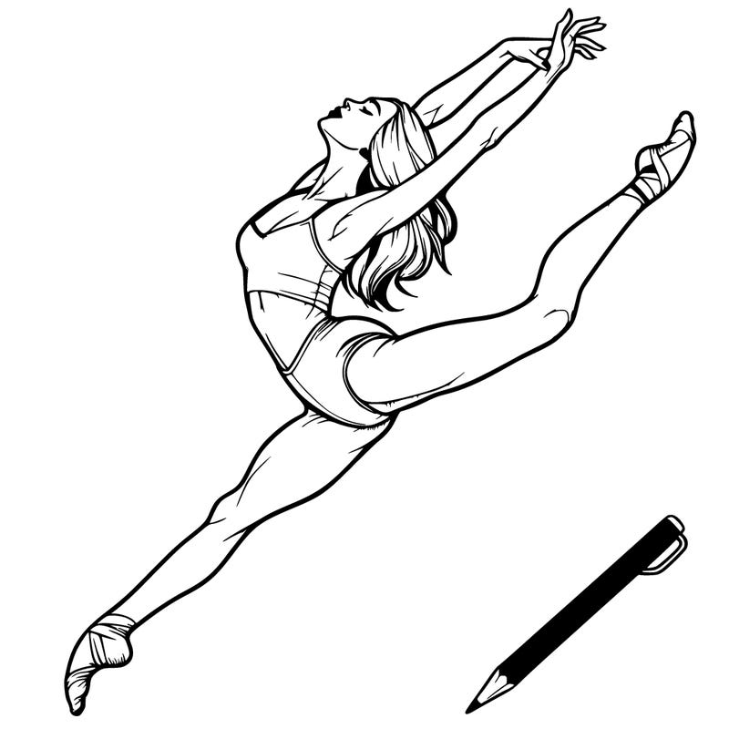 a realistic dancer doing a leap