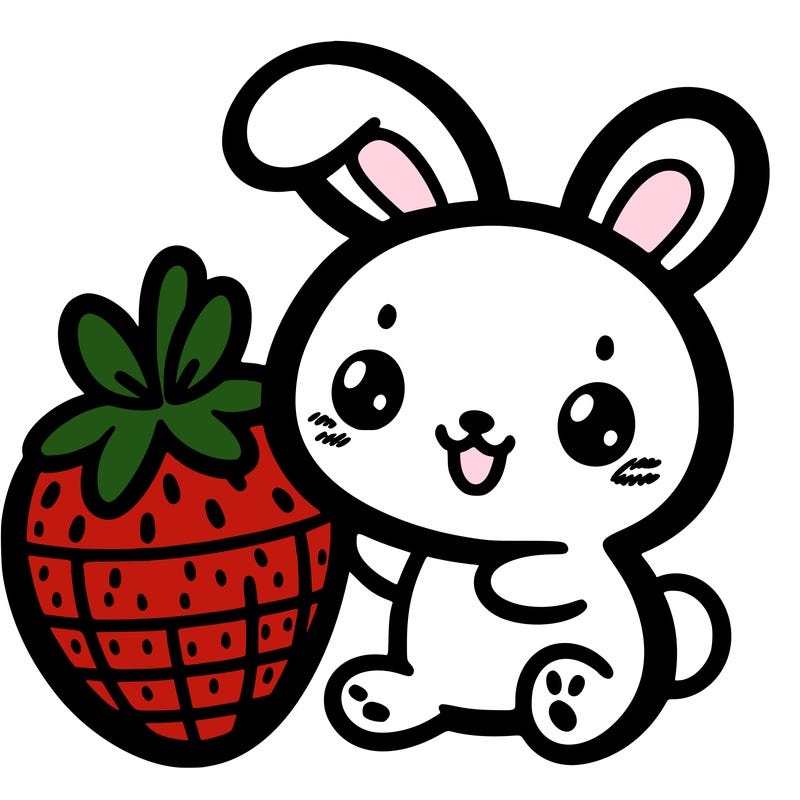 cute kawaii strawberry bunny
