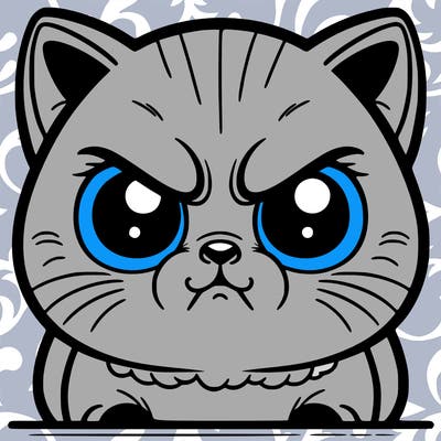 a detail picture of an angry cat