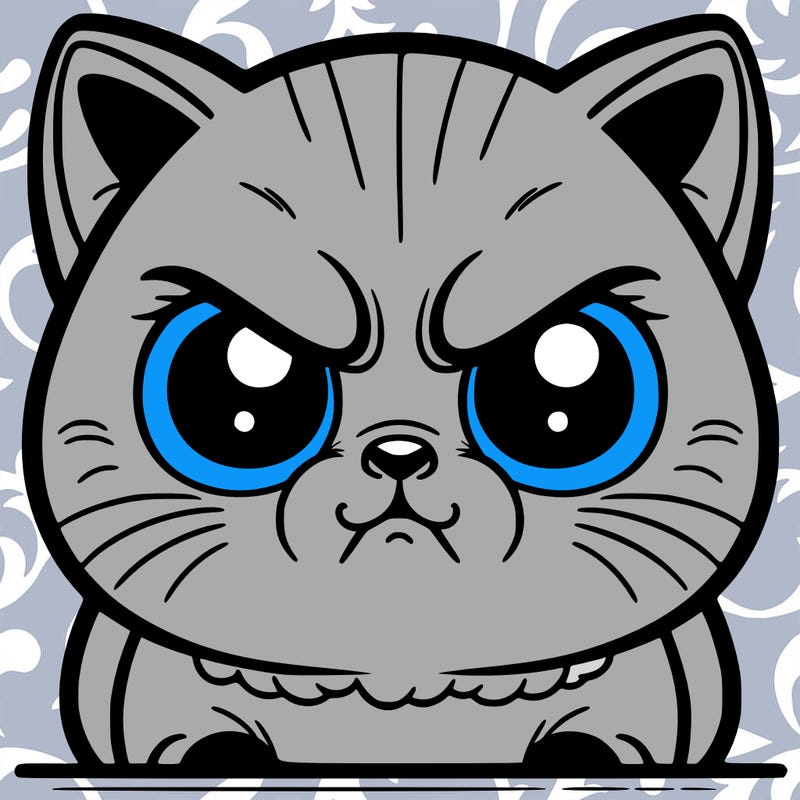 a detail picture of an angry cat