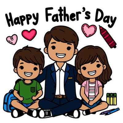 happy father’s day with your two sons and daughter