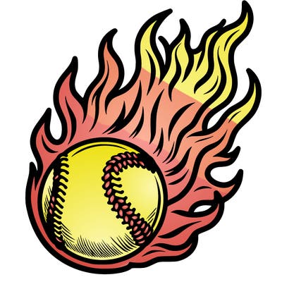 a flaming softball