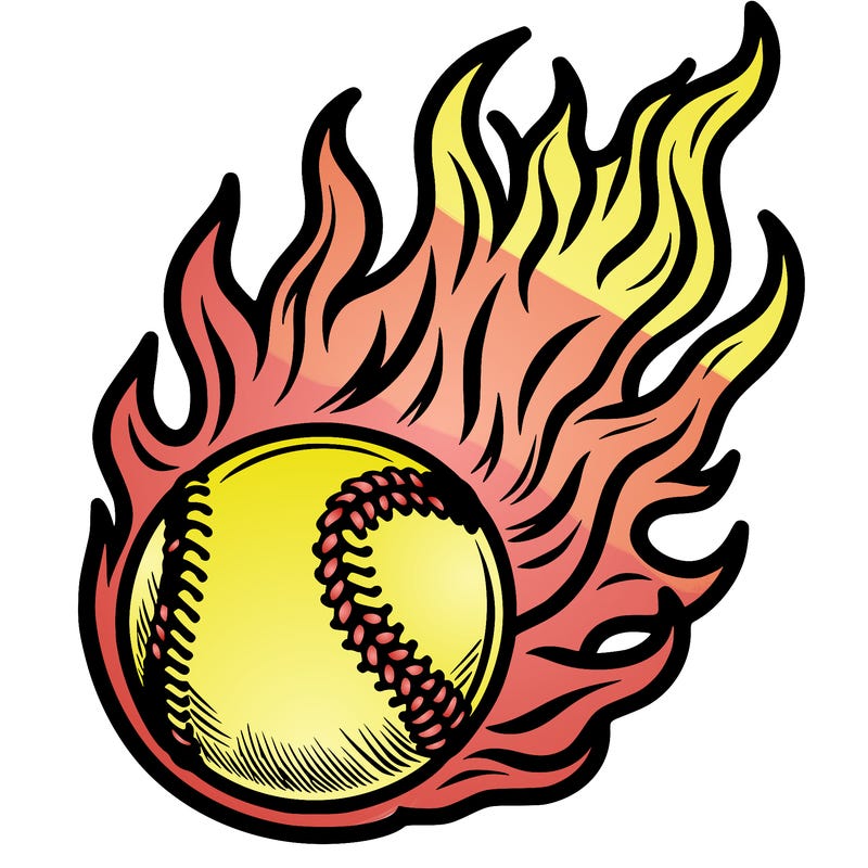 a flaming softball