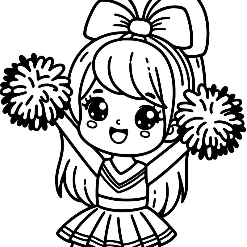 a girl that is a cheerleader with pom poms