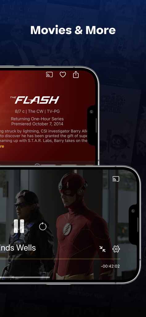 WBD Screeners - WBD Screeners app interface showing content from The Flash for media professionals