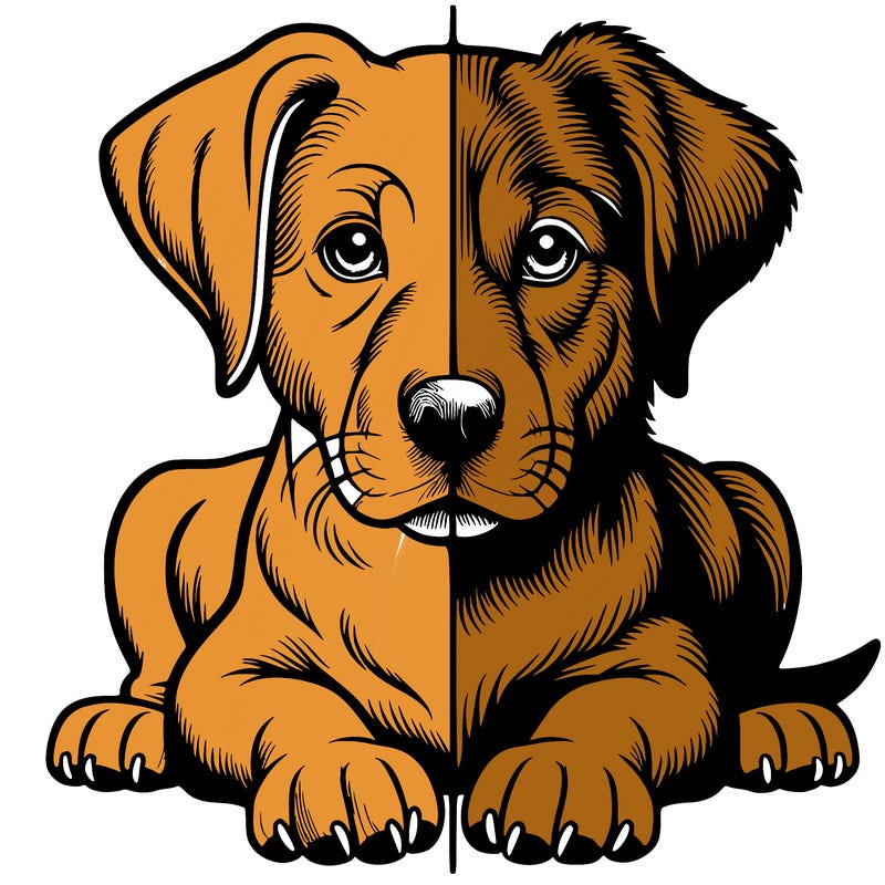 realistic dog split picture