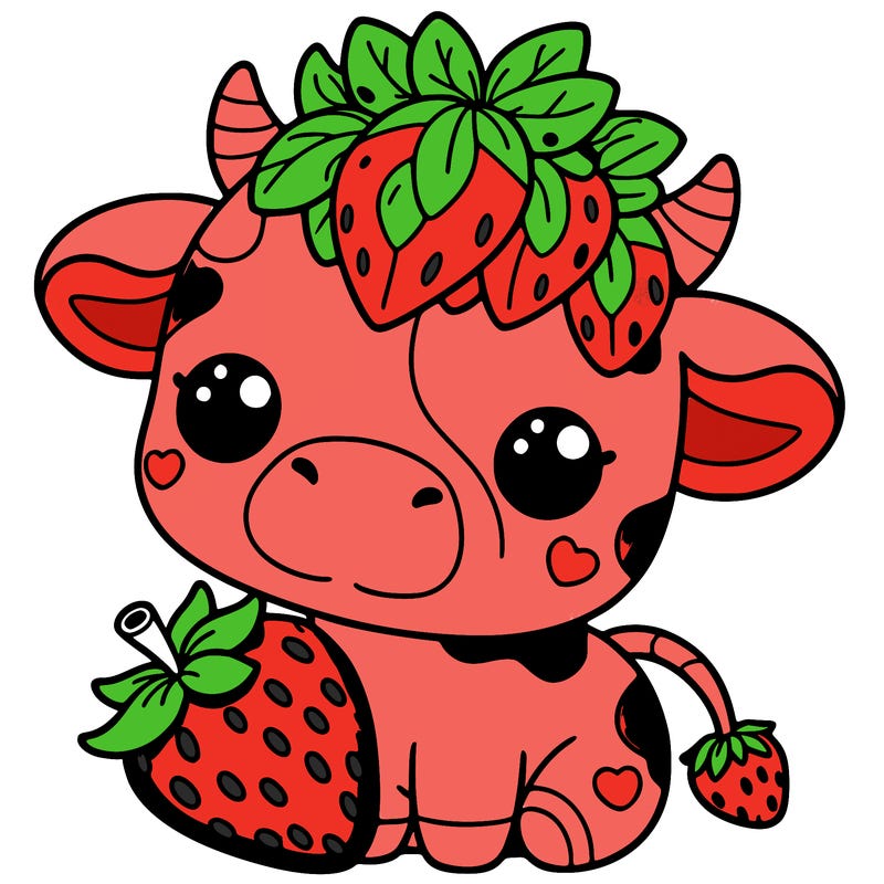 cute strawberry cow