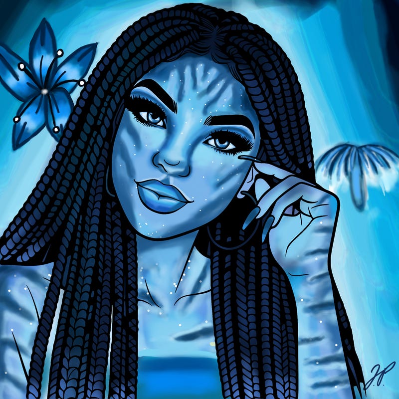 beautiful woman with box braids