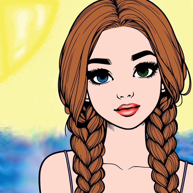 realistic girl with braids