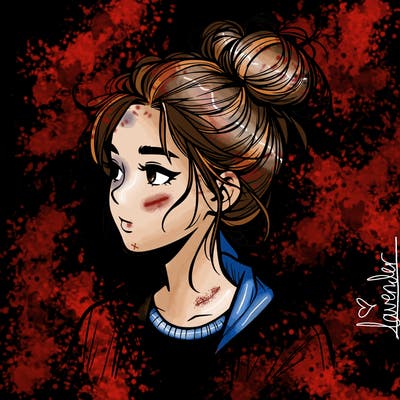 realistic teenage girl with a messy bun