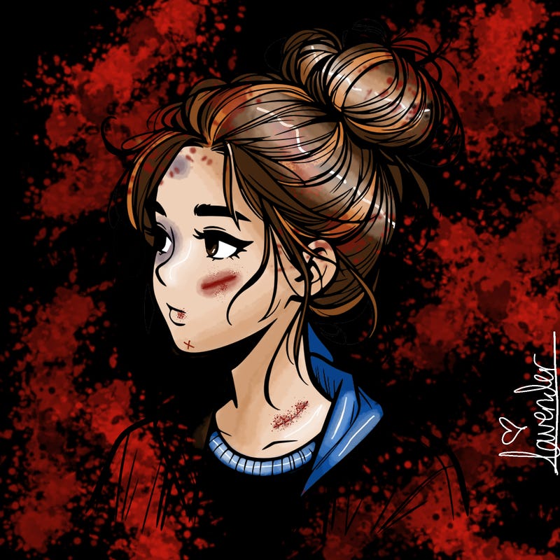 realistic teenage girl with a messy bun