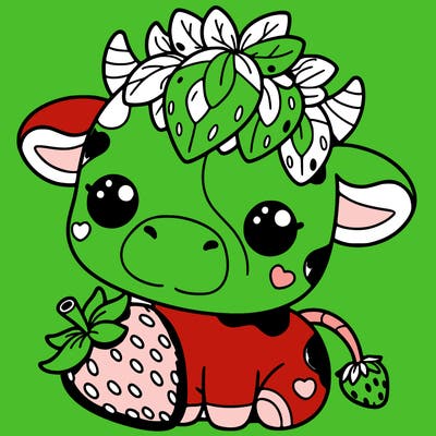 cute strawberry cow