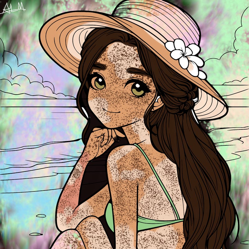 realistic girl at the beach