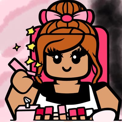 nail artist with a bun from roblox