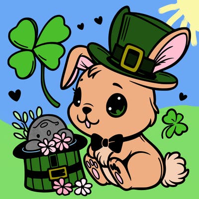st. patrick's day, bunny.