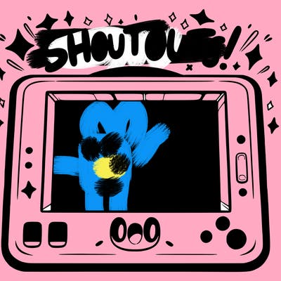 blank canvas that says above it shoutouts