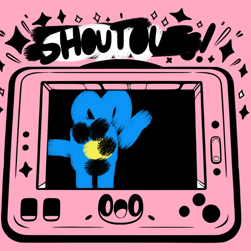 blank canvas that says above it shoutouts