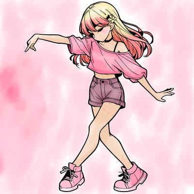realistic girl danceing