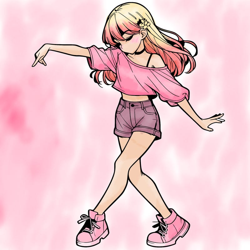 realistic girl danceing