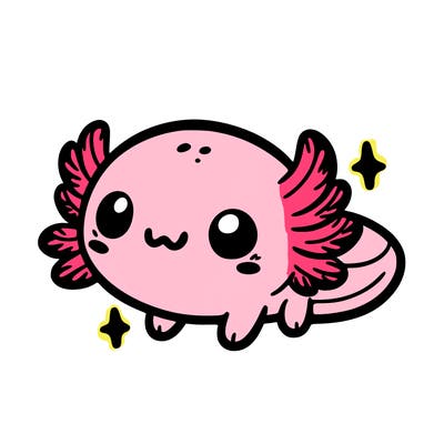 cute easy baby axolotl