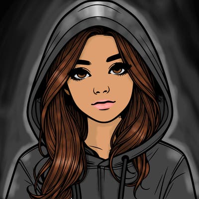 realistic girl with a hoodie